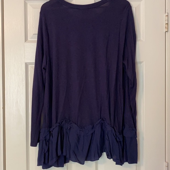 NWT Lane Bryant Navy Light Sweater with ruffles - Picture 4 of 5